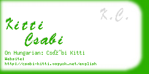 kitti csabi business card